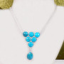 18 inch Blue Turquoise I - SCN997-Semiprecious Cab Gemstone 925 Silver Manufacturer 18 inch