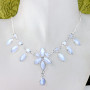 18 inch Blue lace Agate E - SCN996-Sterling 925 Silver Genuine Gemstone 18 inch  Handmade Be
