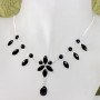 18 inch Black Onyx G - SCN996-Sterling 925 Silver Genuine Gemstone 18 inch  Handmade Be
