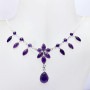 19 inch Amethyst Cab I - SCN996-Sterling 925 Silver Genuine Gemstone 18 inch  Handmade Be