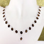 18 inch Smokey A - SCN995-Beautiful Bezel Setting 925 Silver with Semiprecious Gems