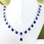 18 inch Lapis C - SCN995-Beautiful Bezel Setting 925 Silver with Semiprecious Gems