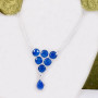 18 inch Blue Sapphire Corundum I - SCN994-Genuine Cut Gemstone Made in 925 Silver 18 inch Bezel Set