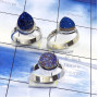 3 Pcs Flat Druzy D - SVP881-Superior 925 Silver with Window n Flat Druzy 3 Pcs Wholes