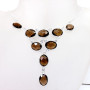 18 inch Smokey C - SCN992-Sterling 925 Silver 18 inch Bezel Setting Cut Gemstone Ch