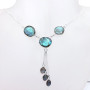 18 inch Labrodorite Cut I - SCN991-18 inch Fancy Chain Necklace 925 Sterling Silver with Gen