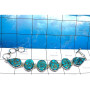 Blue Copper Turquoise O - SPB923-Beautiful Blue Copper Turquoise 925 Sterling Silver Plain