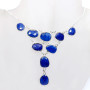 19 inch Lapis I - SCN989-19 inch Bezel Setting Chain Necklace with 925 Silver n Ge