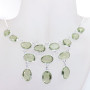 18 inch Green Amethyst A - SCN987-Genuine Cut Gemstone 18 inch 925 Silver Bezel Setting Cha
