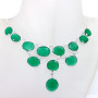 18 inch Green Onyx H - SCN985-Exclusive 925 Silver Genuine Cut Gemstone Fancy Chain Nec