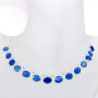 18 inch Blue Sapphire Corundum F - SCN984-Genuine Cut n Cab Gemstone 18 inch 925 Silver Bezel Setti
