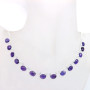 18 inch Amethyst Cab H - SCN984-Genuine Cut n Cab Gemstone 18 inch 925 Silver Bezel Setti