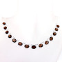 18 inch Smokey B - SCN983-18 inch Beautiful Bezel Chain Necklace 925 Silver with Se