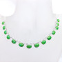 18 inch Green Turquoise D - SCN983-18 inch Beautiful Bezel Chain Necklace 925 Silver with Se