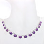 18 inch Purple Turquoise F - SCN983-18 inch Beautiful Bezel Chain Necklace 925 Silver with Se