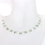 18 inch Green Amethyst G - SCN983-18 inch Beautiful Bezel Chain Necklace 925 Silver with Se
