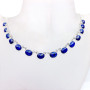 18 inch Lapis H - SCN983-18 inch Beautiful Bezel Chain Necklace 925 Silver with Se