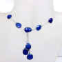 18 inch Lapis B - SCN982-Semiprecious Cut Gemstone 925 Sterling Silver 18 inch Bez