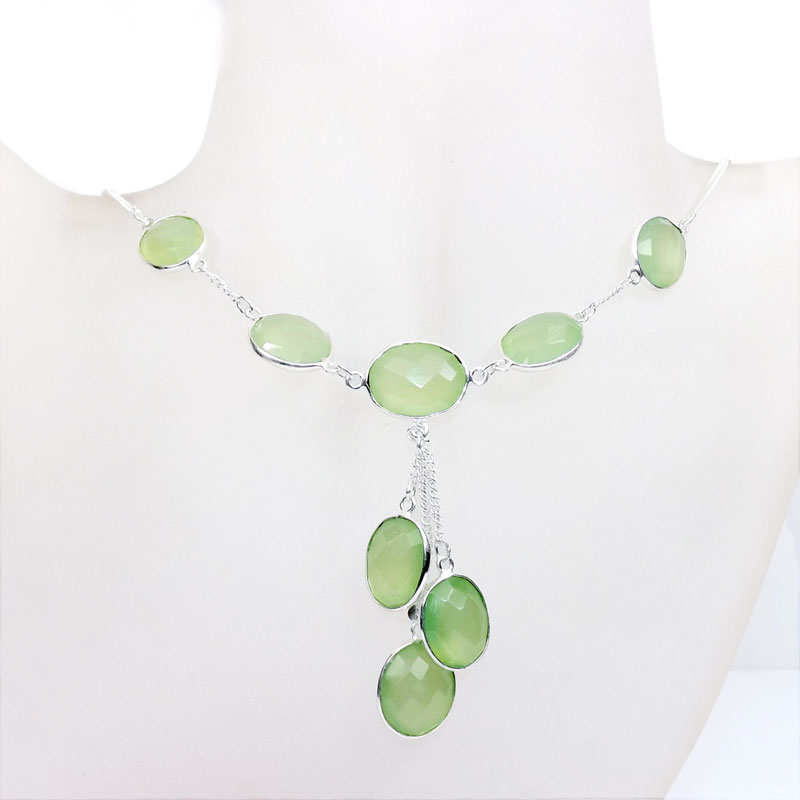 18 inch Prynite G - SCN982-Semiprecious Cut Gemstone 925 Sterling Silver 18 inch Bez 18 inch Prynite G - SCN982-Semiprecious Cut Gemstone 925 Sterling Silver 18 inch Bez