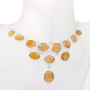 18 inch Cocktail Agate E - SCN981-Sterling 925 Silver 18 inch with Cut Gemstone Bezel Chain