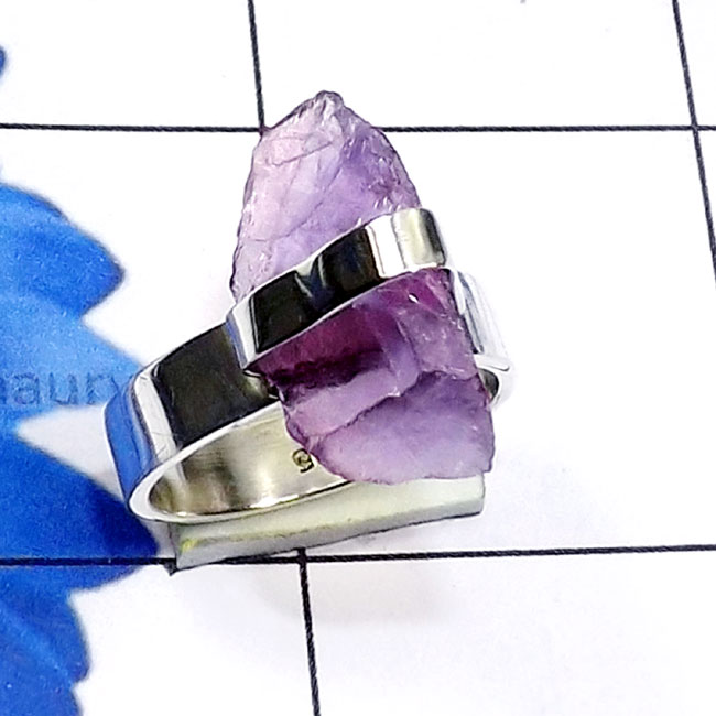 Amethyst Rough A - SPR974-Genuine Rough Gemstone Made in 925 Silver Fancy Prong Set Amethyst Rough A - SPR974-Genuine Rough Gemstone Made in 925 Silver Fancy Prong Set