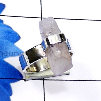 Rainbow Rough D - SPR974-Genuine Rough Gemstone Made in 925 Silver Fancy Prong Set