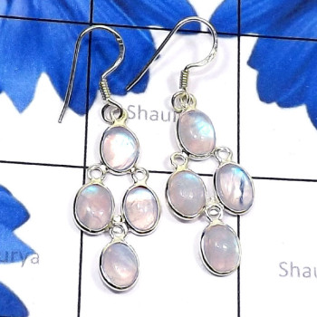 Rainbow Moonstone F - BZE922-Four Gemstone with Bezel Setting 925 Silver Wholesale Bez