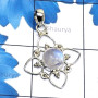 Rainbow moonstone G - SD734-Round Shape Semiprecious Gemstone Made in 925 Silver Handm