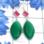 Green Onyx n Pink Ruby Corundum C - BZE912-Cut Green Onyx Made in 925 Silver Bezel Setting Elegant E