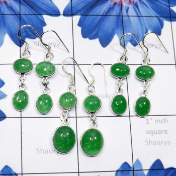 3 Pair Canadian Green Jade E - BZE905-Beautiful Canadian Green Jade in 925 Silver 3 Pair 3 Pair Canadian Green Jade E - BZE905-Beautiful Canadian Green Jade in 925 Silver 3 Pair