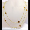 36 inch Aqua Hydro F - BDN969-Beautiful Design Brass Gold Plated Cut Hydro Beads Fancy 