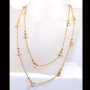 36 inch Pink Hydro F - BDN967-Gold Plated Brass Vermeil Cut Hydro Beads 36 inch Necklac