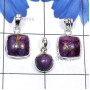3 Pcs Purple Copper Turquoise A - SVP880-Mohave Copper Charoite, Purple n Blue Copper Turquoise 92