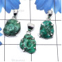 3 Pcs Tibet Turquoise E - SVP870-Rough Tibet Turquoise 3 Pcs 925 Silver Prong Setting Whol