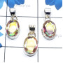 3 Pcs Rainbow Mystic A - SVP868-925 Sterling Silver 3 Pcs Rainbow Mystic Lightweight Smal