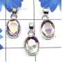 3 Pcs Rainbow Mystic C - SVP868-925 Sterling Silver 3 Pcs Rainbow Mystic Lightweight Smal