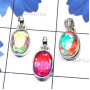 3 Pcs Rainbow Mystic O - SVP868-925 Sterling Silver 3 Pcs Rainbow Mystic Lightweight Smal