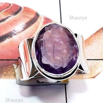 Amethyst Cut D - RSS996-Genuine Cut n Cab Gemstone Made in 925 Silver Handmade St