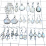 16 Pcs Rainbow moonstone lot A - WSL998- Blue fire Rainbow moonstone gems with 925 Sterling silve