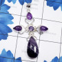 Chevron Amethyst A - SSP974-Cab with Cut Genuine Gemstone Made in 925 Silver Wholesal