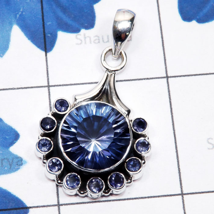 Blue Mystic n Iolite D - SSP973-925 Silver Manufacturer Semiprecious Gemstone Handmade Fa