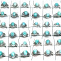 20Pcs Larimar Wholesale Combo Lot O - WSL996 Genuine Larimar Soli 925 Sterling Silver Ring Lot  Ring Size - 5to 9US
