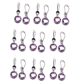10 Pairs Amethyst cut B - WSL995- Vintage Designer Bezel Earrings wholesale combo lots