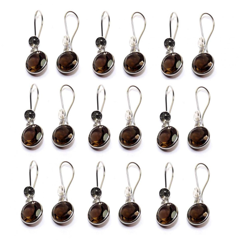10 Pairs smokey quartz cut E - WSL995- Vintage Designer Bezel Earrings wholesale combo lots 10 Pairs smokey quartz cut E - WSL995- Vintage Designer Bezel Earrings wholesale combo lots