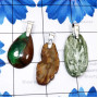 3 Pcs Chrysoprace, Petrified wood, n Seraphinite Rough A - SDP862-Semiprecious Rough Gemstone 925 Sterling Silver 3 Pcs Dri