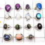 15 Pcs Mix cab stones O - WSL994- Wholesale Designer Rings combo lots with 925 sterling si