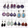 10 Pairs Mix cab stones C - WSL993- Assorted Earrings wholesale lots with 925 sterling silve