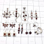 12 Pcs Garnet Cut A - WSL992-Genuine Gemstone with 925 Sterling Earring, Pendant, Ring