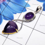 Chevron Amethyst F - STR950-Sterling 925 Silver with Brass n Genuine Gemstone Direct