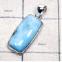 Larimar A - LDS985-Large Larimar Cab Gemstone 925 Sterling Silver Stunning P